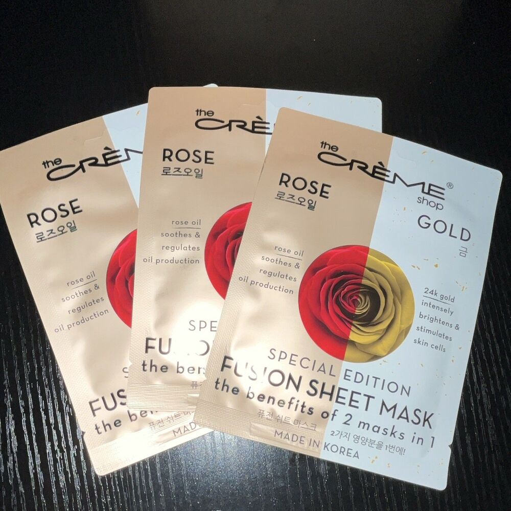 The Crème Shop Rose & 24K Gold Sheet Mask w/ Hyaluronic Acid, Special Edition